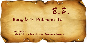 Benyák Petronella névjegykártya